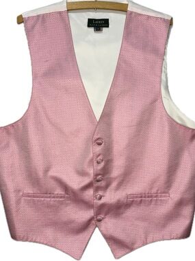 Lauren Ralph Lauren Pink Men's lapel dress Vest USA made L